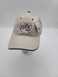 Miller Lite Hat Distressed Khaki Adjustable Strapback Brewing Beer H3 SportGear - Picture 1 of 12
