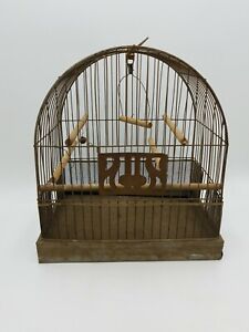 Vintage Bird Cage Steel Wire Arch 13.5 x 9 x15 Midcentury Art Deco Canary Decor