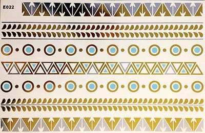 Flash Tatuaggio Temporaneo Adesivo Oro Blu Argento 7 Pezzi Bracciale Corpo E22 - Immagine 1 di 4