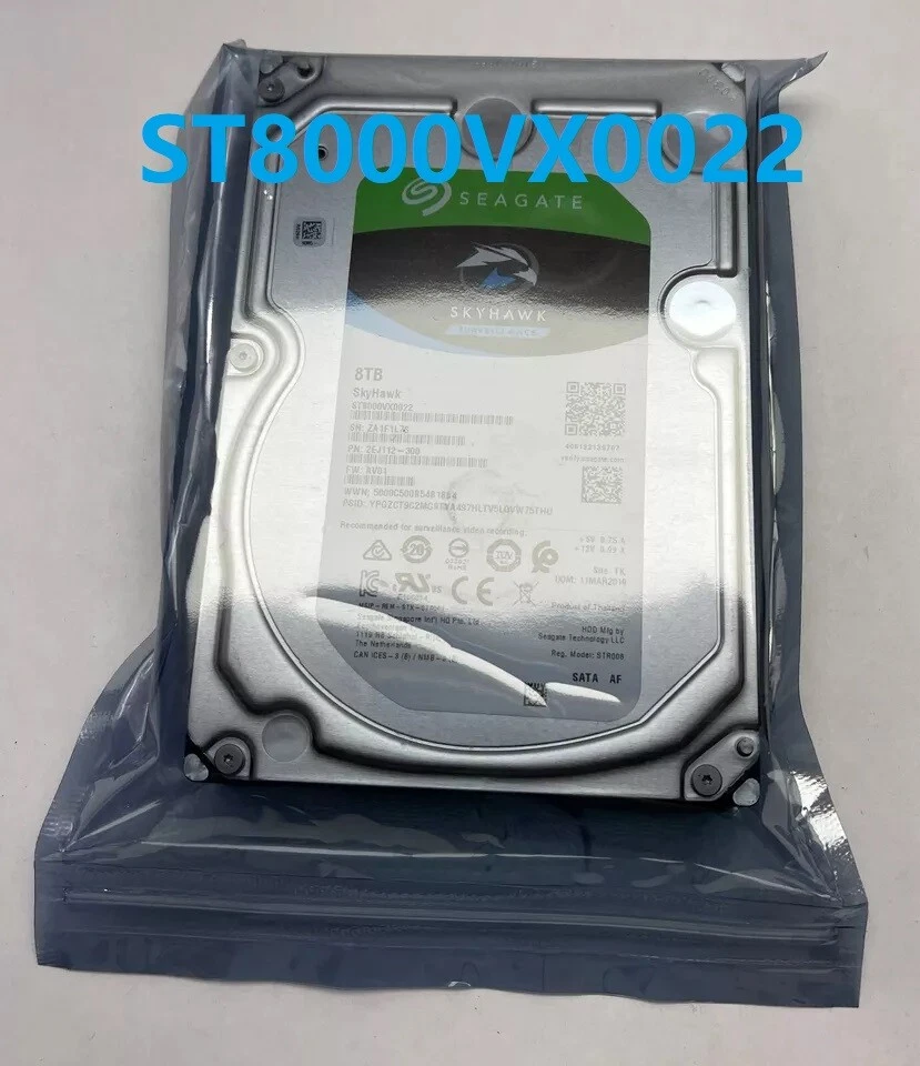 FESTPLATTE SEAGATE SkyHawk ST8000VX0022 8TB 7.2K 256MB SATA III 3.5''