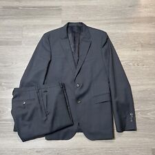 Hugo Boss Suit Men’s 42L Blue Gray Wool Modern Fit 2 Piece Flat Front 33X35
