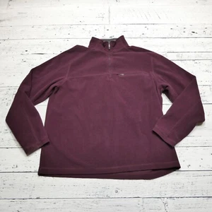 Sudadera LL Bean Fleece Talla Grande Rojo Borgoña 1/4 Cremallera Chaqueta Ligera - Imagen 1 de 6