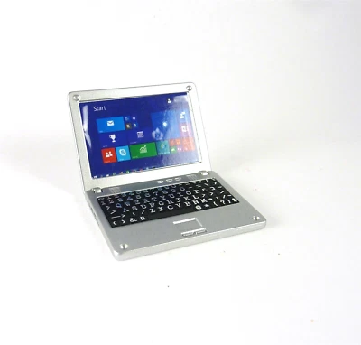 Dollhouse MINIATURE Silver Laptop Computer, G7387 - Image 1 of 2