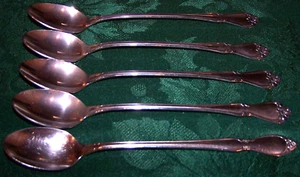 5 Vintage Oneida Community Stainless Chatelaine Ice Tea Spoons - Picture 1 of 1