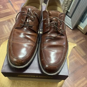 johnston murphy shoes size 9 Brown Leather Lace Up - Picture 1 of 4