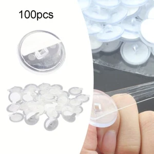 Ganci in plastica trasparente per appendere 100 pz pulsanti autoadesivi con occh - Foto 1 di 12