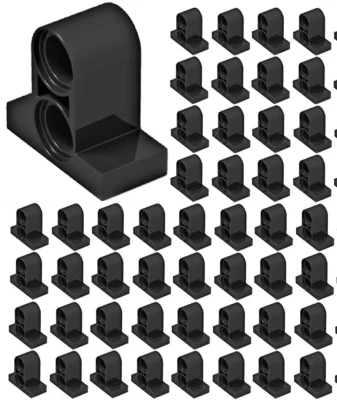 ☀️LEGO 50x BLACK Technic Pin Connector Plate 1x2x1 2/3 w/ 2 Holes Double on Top - Image 1 of 2