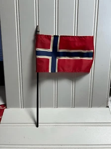 Norway Vintage Desk Table Flag on Stick - Picture 1 of 1