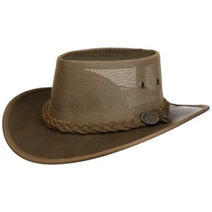 SCIPPIS Brandon Mesh Crown Lederhut Westernhut Cowboyhut Rindslederhut - Bild 1 von 6