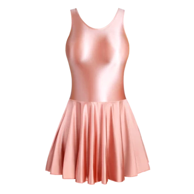 Ladies Glossy Silky One-piece Tank Dress Dance Yoga Tight Ballet Skirt Vest Top - Image 1 of 4