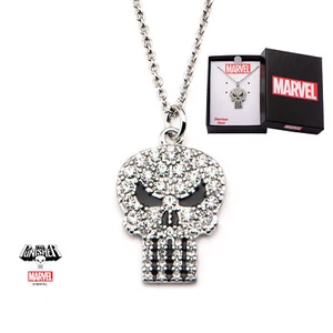 Pendentif Punisher en acier et zirconias pour femme Punisher women's necklace - Imagen 1 de 3