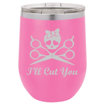 Vaso de vino sin tallo taza de viaje de café vaso te cortaré peluquería estilista Foto 1 de 4