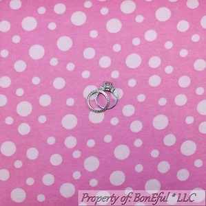 BonEful Fabric FQ Cotton Flannel Pink Light Tone Tonal Print Baby Girl Polka Dot - Picture 1 of 7