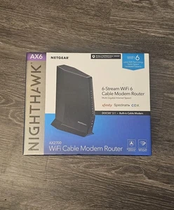 NETGEAR Ax6 Nighthawk DOCSIS 3.1 Kabel WiFi Modem Router AX2700 Czarny Działa 💯 - Zdjęcie 1 z 9