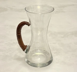 Vintage Carl Auböck Pitcher Glass With Cane Rattan Handle MCM - Picture 1 of 16