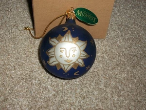 MIDWEST CELESTIAL SUN 3" BLOWN GLASS, HAND PAINTED ORNAMENT! FREE FAST SHIPPING! - Picture 1 of 3