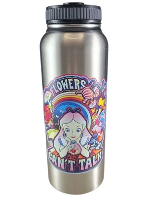 Alice In Wonderland Stainless Steel Water Bottle Disney 40 Oz Flowers - Image 1 of 3