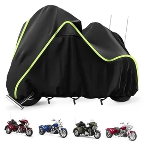 QUNSUNUS Motorcycle Cover for Harley Davidson for Harley Trike Models black - Picture 1 of 8