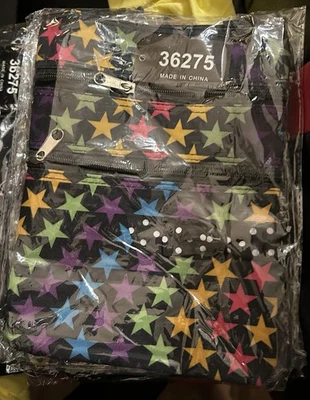 Stars With Bow Crossbody Bag Purse Handbag Triple Zippered Custom Fabric - Image 1 of 4