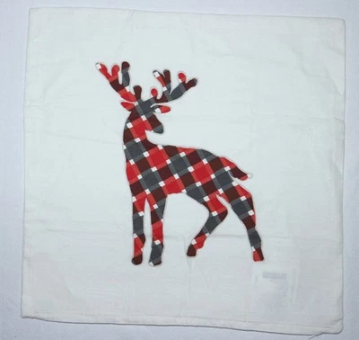 IKEA Crossbana Ivory Cotton Pillow Cover Zip Close Plaid Reindeer 20 X 20 NWOT - Image 1 of 4