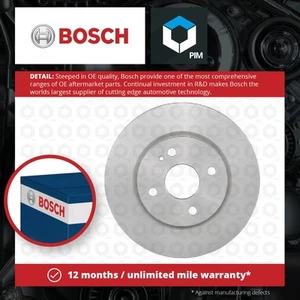 2x Brake Discs Pair Vented fits FORD KA+ 1.2 Front 2018 on 257.9mm Set Bosch New - Picture 1 of 6