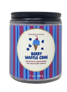 BATH & BODY WORKS Único 7oz 1 Mecha Tarro Vela Berry Waffle Cono (8127) - Imagen 1 de 2