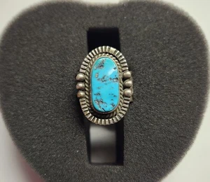1940’s Vintage Navajo Sterling & Turquoise Ring (Large) - Picture 1 of 6