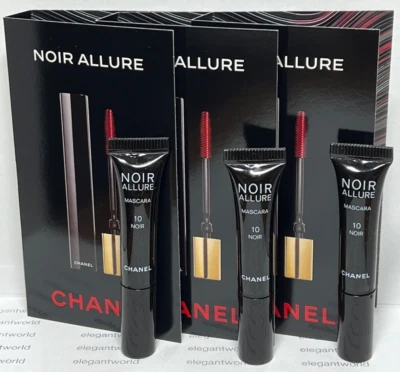 3 X Chanel MASCARA NOIR ALLURE #10 NOIR - 1g/0.03 oz Each NIB Travel Size - Image 1 of 3
