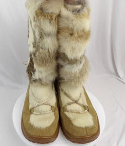 Oscar Sport Rabbit Fur Boots EU Size 39 US Size 6.5 Made in Italy Exec condition - Picture 1 of 8