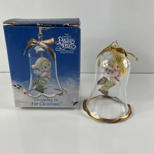 1994 Enesco Precious Moments adorno campana de vidrio 38514 para Navidad - Imagen 1 de 10