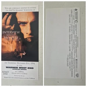 Interview With A Vampire BAFTA Members Screening Ticket Tom Cruise Rare 1994 - Bild 1 von 3