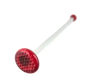 Vintage Clear and Red Glass Cocktail Muddler - Picture 1 of 4