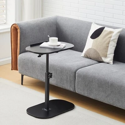 360° Swivel End Table C Shaped , Small Side Table for Couch, Height Adjustable - Image 1 of 4