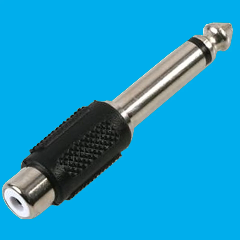 1x RCA Female Plug to 6.5mm Male Jack Mono Audio Adaptor Converter, Phono A/V - Image 1 of 1