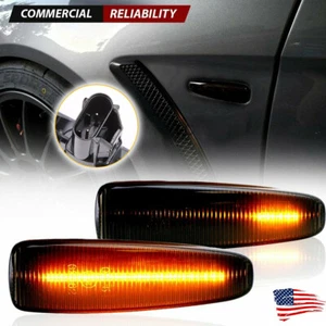 2x Smoked Sequential Led Side Marker Lights For Mitsubishi Lancer EVO X Mirage - Picture 1 of 12