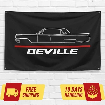 Bandera de regalo de cumpleaños para Cadillac Deville 1963 Car Enthusiast 3x5 ft Foto 1 de 2
