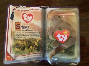 ty Steg The Stegosaurus McDonald’s Dinosaur Trio Teenie Babies NRFB - Picture 1 of 6