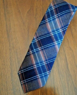 Vintage Mens Tie Jacobs Roberts Blue Copper Wide Stripes Made in Scotland - Imagem 1 de 3