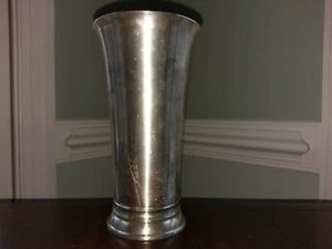 Restoration Hardware Mint Julep Silver Pewter Vase 8" Tall Skinny Metal Round - Picture 1 of 12
