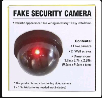New! *Fake* Security Camera, 3.7x3.7x2.38 in NOT REAL Decoy Camera, Easy Install - Image 1 of 3