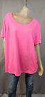 Used Danskin Now Loose 4X 26W 28W Pink Round Neck Short Slv T Shirt Blouse Top