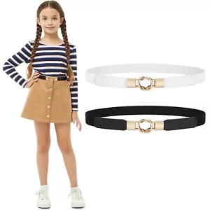 Kids' Elastic Waist Belt Adjustable Stretch Belt for Dress Jeans School - Picture 1 of 7