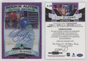2019 O-Pee-Chee Platinum Autos Violet Pixels Zack MacEwen #R-ZM Rookie Auto RC