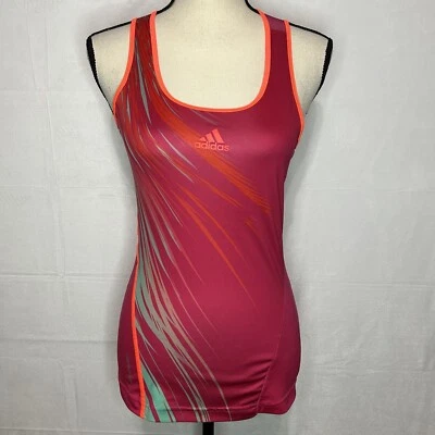 Adidas ADIZERO Formation Mesh Racerback Tank Top Womens Sz S Hot Pink / Orange - Imagem 1 de 4
