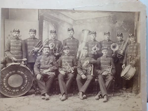 Late 19th Century Cabinet Card Brass Band 8" x 9 1/2" RRP 258 - Picture 1 of 9