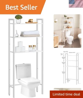 Estante de almacenamiento duradero sobre inodoro - Diseño de 3 niveles para organización de baño Foto 1 de 4
