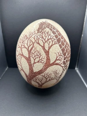 hand painted ostrich egg shell - Image 1 of 4