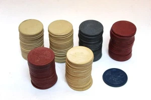 Lote de 116 quilates fichas de póker de arcilla antiguas en relieve y en blanco aviación Lindbergh - Imagen 1 de 2