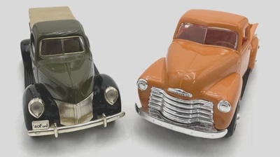 Liberty Metal Die Cast True Value 1940 Ford Bank & 1950 Chevy Plastic Truck - Image 1 of 4