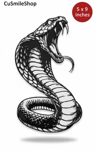 Large Striking Cobra Snake Embroidered Patch Gothic Rock Biker Motorcycle Jacket - Picture 1 of 10